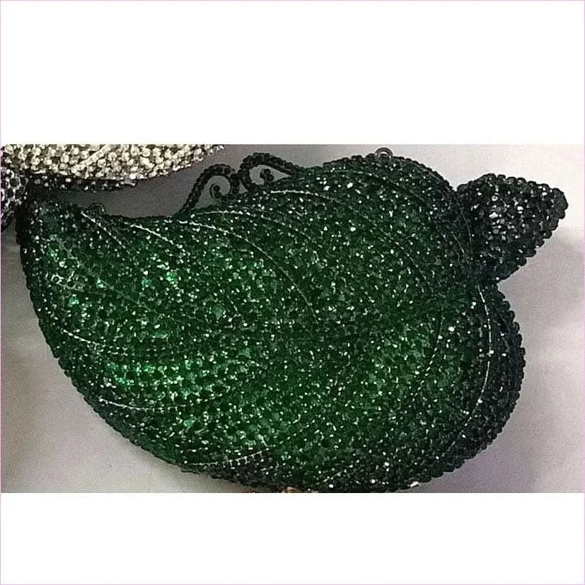 Tree Leaf Inlaid Diamond Dinner Bag for Elegant Evenings - Pleasures and Sins
