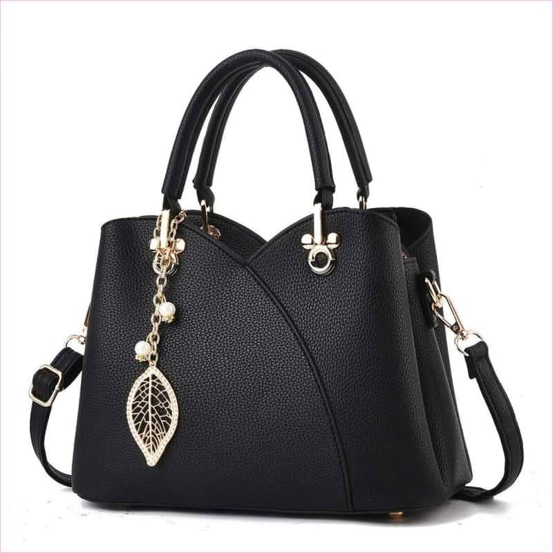 Trendy Versatile Women's Handbag with Glamorous Gold and Pearl Details - Pleasures and Sins