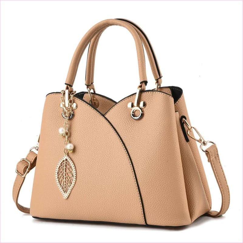 Trendy Versatile Women's Handbag with Glamorous Gold and Pearl Details - Pleasures and Sins