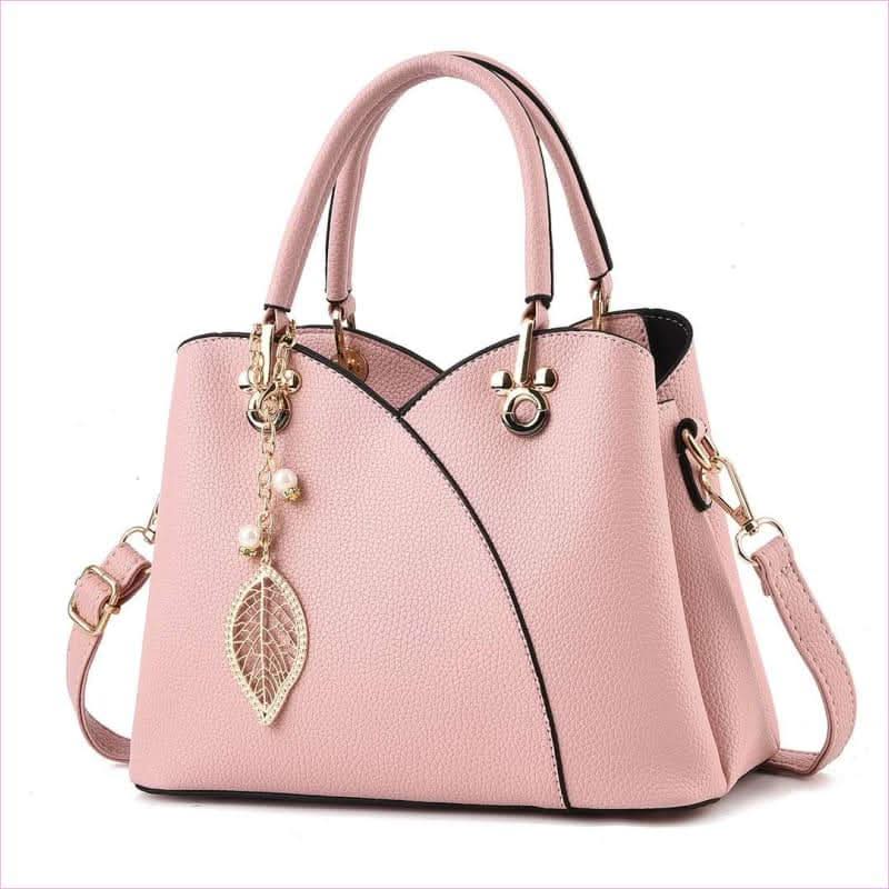 Trendy Versatile Women's Handbag with Glamorous Gold and Pearl Details - Pleasures and Sins