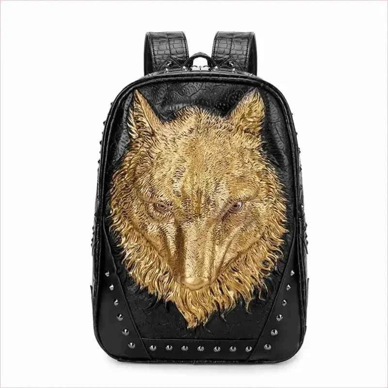 Wolf Head 3d Embossed Backpack for Emo Style Lovers - Pleasures and Sins