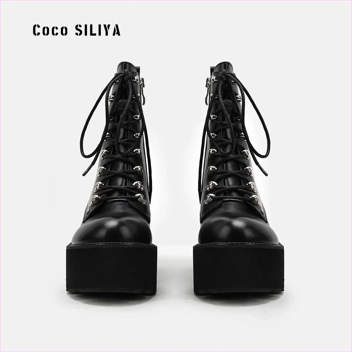 Women’s Cobweb Halloween Boots with Silver Spider Web Design - Pleasures and Sins