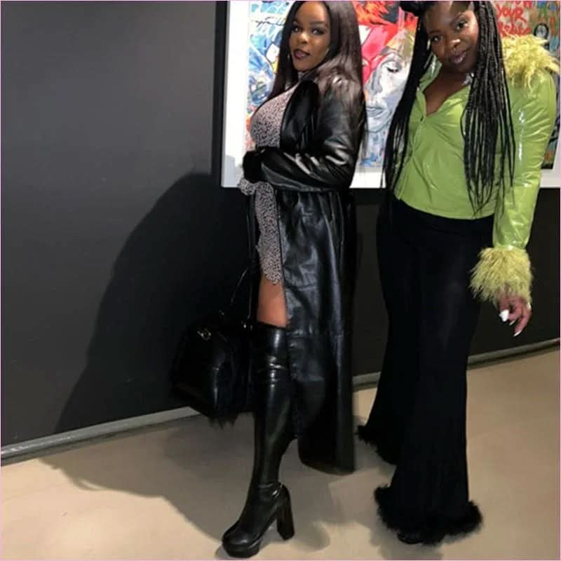 Womenâs Over-the-knee Round Toe Platform Heel Boots with Zip Up Style - Pleasures and Sins