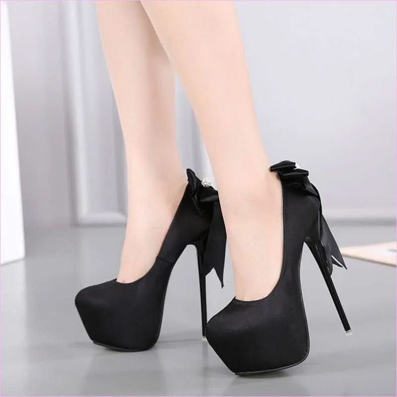Womenâs Stiletto Heels with Bow Detail for Elegant Style - Pleasures and Sins