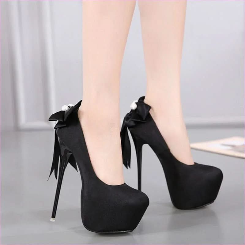 Womenâs Stiletto Heels with Bow Detail for Elegant Style - Pleasures and Sins