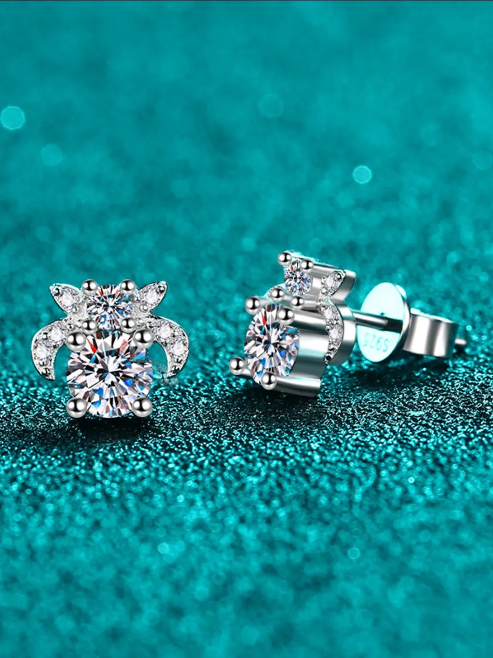 1 Carat Moissanite 925 Sterling Silver Stud Earrings Earrings Pleasures and Sins
