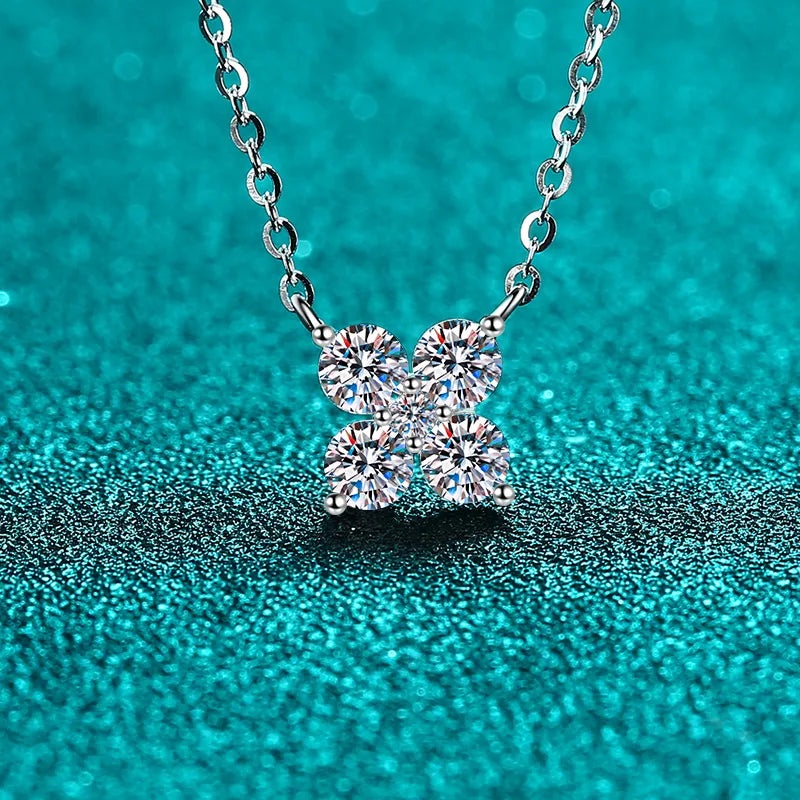 1.26 Carat Moissanite 925 Sterling Silver Geometric Shape Pendant Necklace Necklace Pleasures and Sins