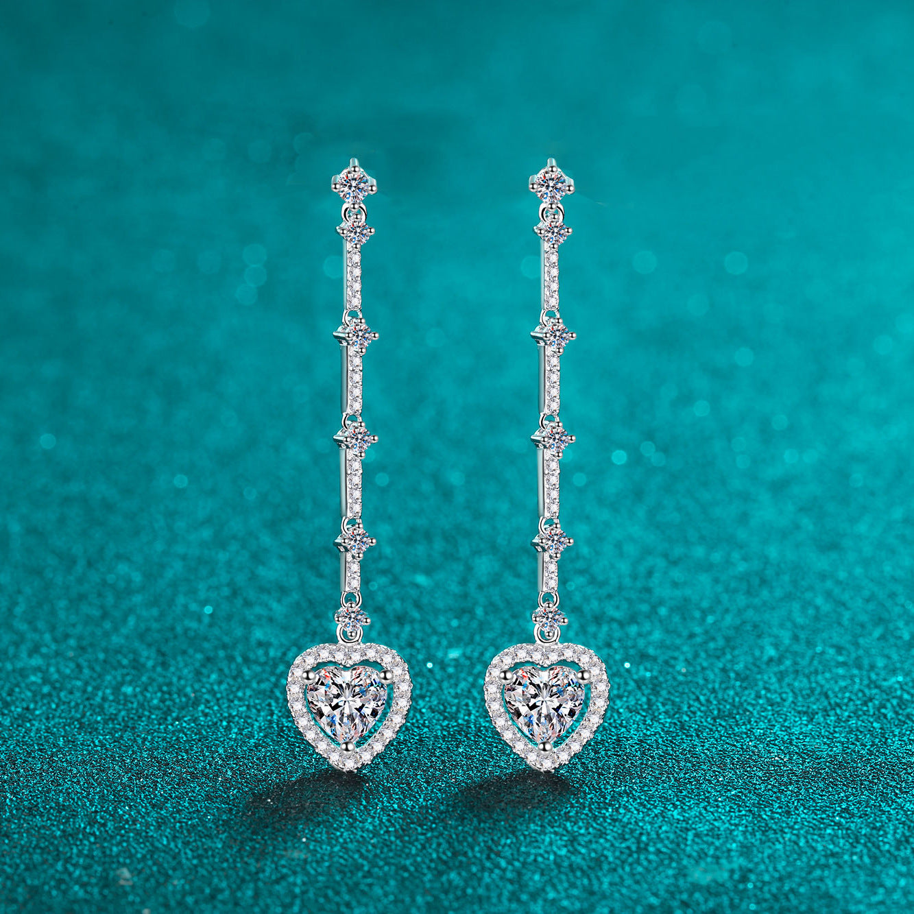 2 Carat Moissanite 925 Sterling Silver Heart Earrings Earrings Pleasures and Sins