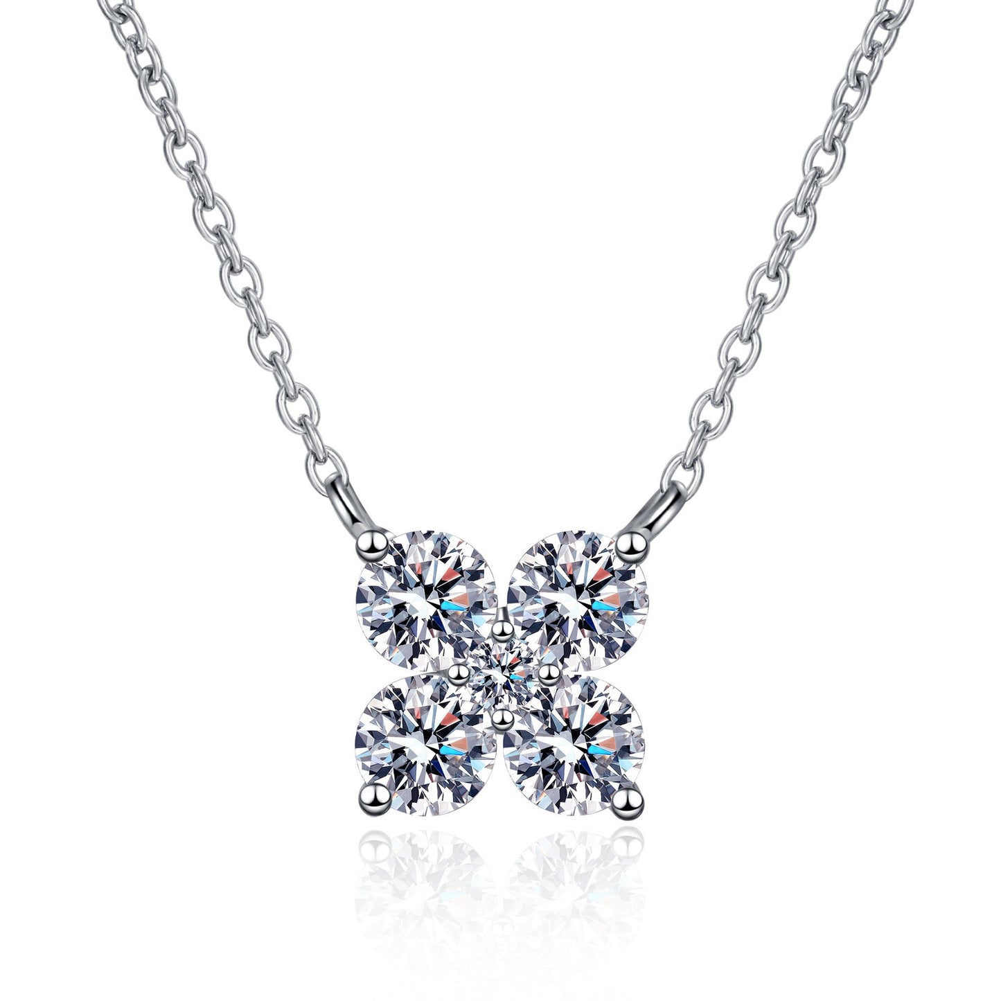 1.26 Carat Moissanite 925 Sterling Silver Geometric Shape Pendant Necklace Necklace Pleasures and Sins