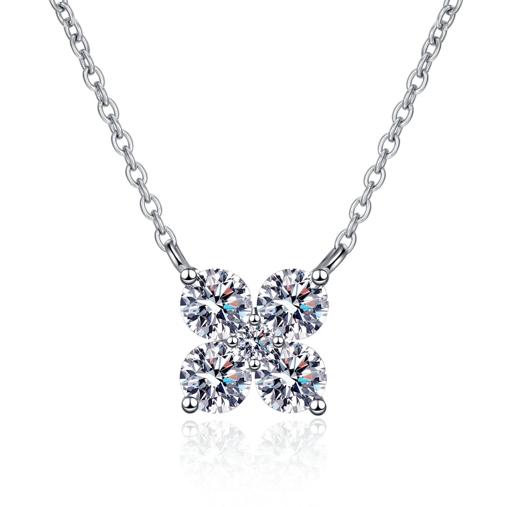 1.26 Carat Moissanite 925 Sterling Silver Geometric Shape Pendant Necklace Necklace Pleasures and Sins