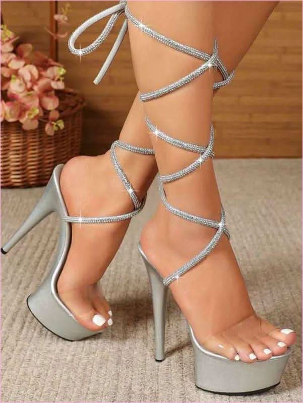 15cm Platform Heel Open Toe Shoes for Pole Dancing Prowess - Pleasures and Sins