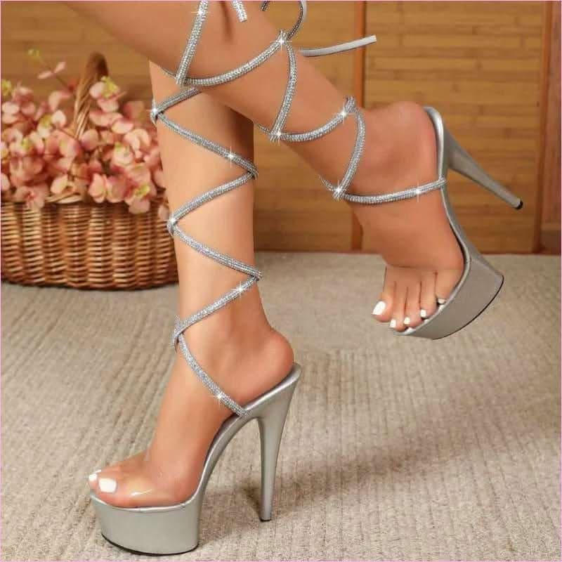15cm Platform Heel Open Toe Shoes for Pole Dancing Prowess - Pleasures and Sins
