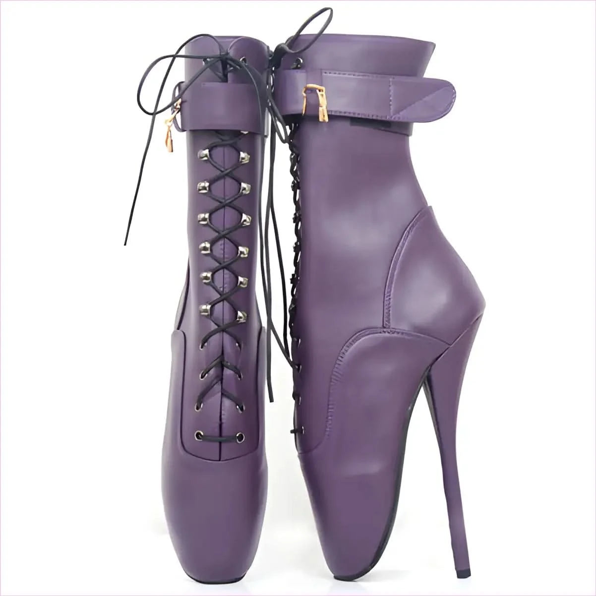 18cm Ballet Front-less Lace-up Knee-high Boots - Pleasures and Sins