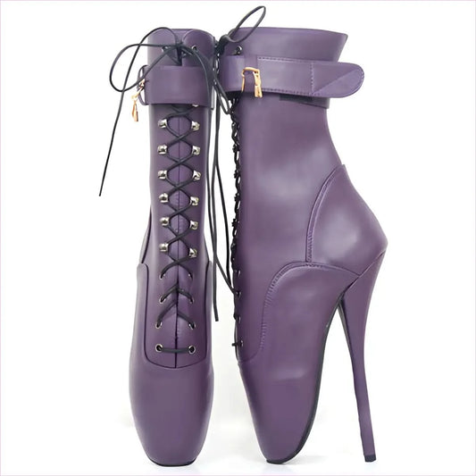 18cm Ballet Front-less Lace-up Knee-high Boots - Pleasures and Sins
