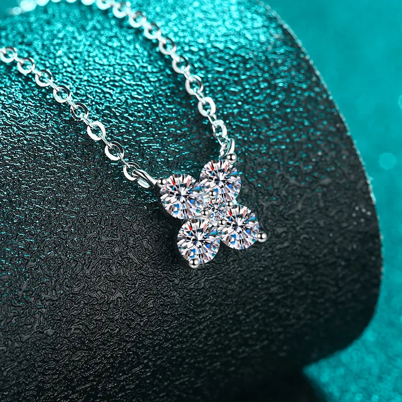 1.26 Carat Moissanite 925 Sterling Silver Geometric Shape Pendant Necklace Necklace Pleasures and Sins
