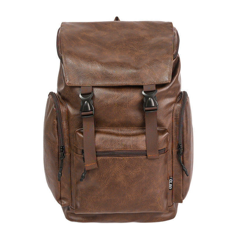 Retro Men's Computer Backpack Frosted Faux Leather Backpack Pleasures and Sins