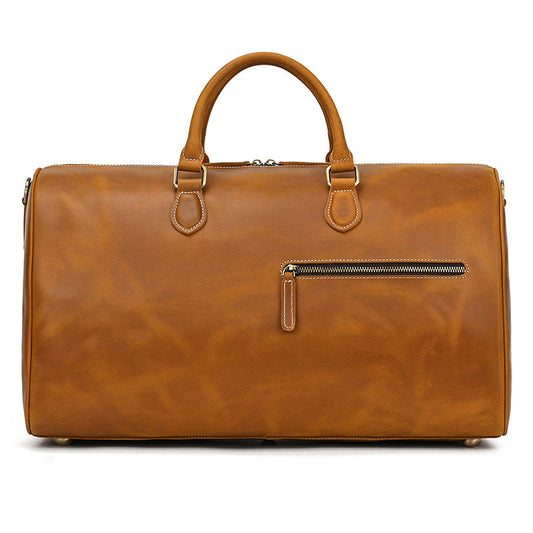 Ladies Retro Leather Travel Bag Large Capacity