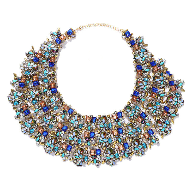 Exaggerated  Multi-layer Rhinestone Drag Queen Stage Show Luxury Necklace