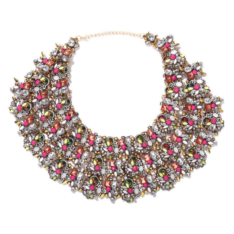 Exaggerated  Multi-layer Rhinestone Drag Queen Stage Show Luxury Necklace
