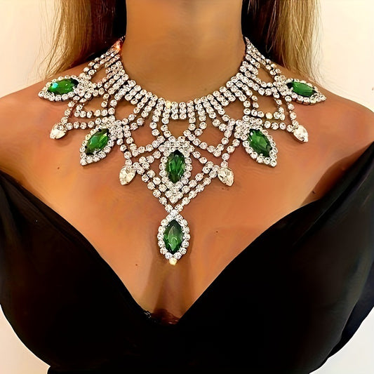 Exaggerated Rhinestone Necklace Personality Luxury Multi-layer Drag Queen Jewels