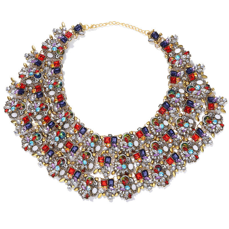 Exaggerated  Multi-layer Rhinestone Drag Queen Stage Show Luxury Necklace