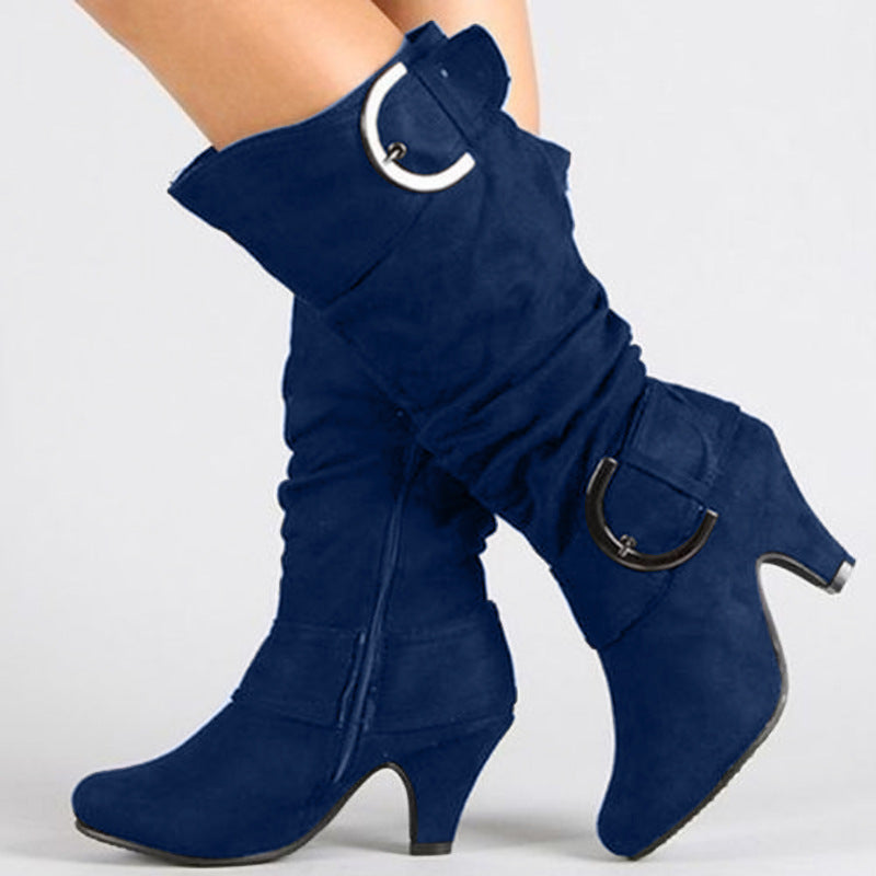 Fashion Brushed Velvet Spring And Autumn Women's Boots Boots Pleasures and Sins Blue 34