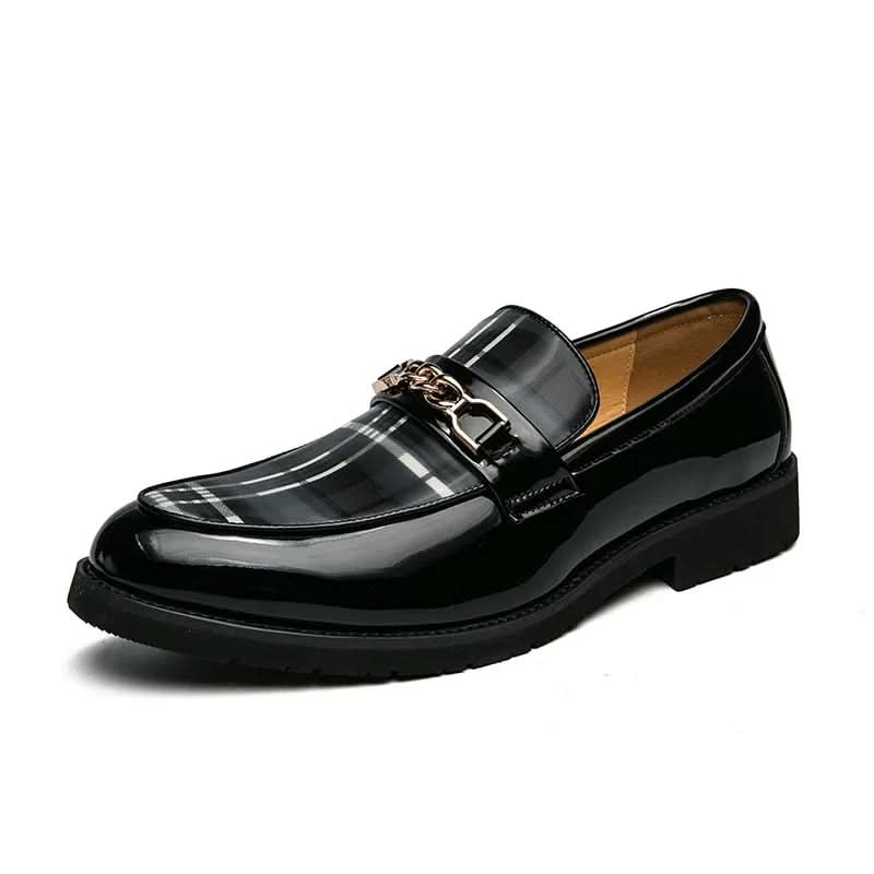Italian Luxury Mens Loafers Casual Slip-on British Style Check Moccasins Shoes Pleasures and Sins Black 38