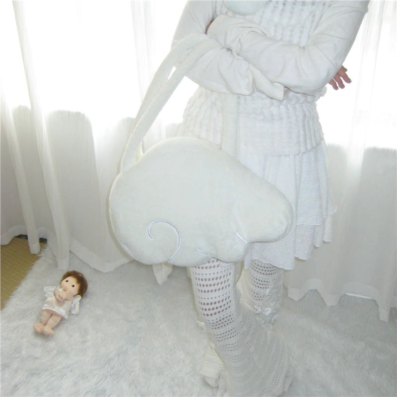 Furry Snow Angel Wings Style Bag Portable Shoulder Angel Wings Plush Bag