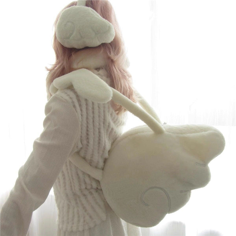 Furry Snow Angel Wings Style Bag Portable Shoulder Angel Wings Plush Bag