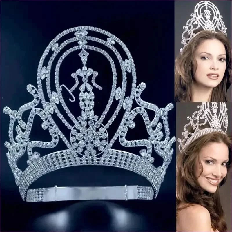 Miss Universe Large Adjustable Headband Crown with Diamonds - Pleasures and Sins