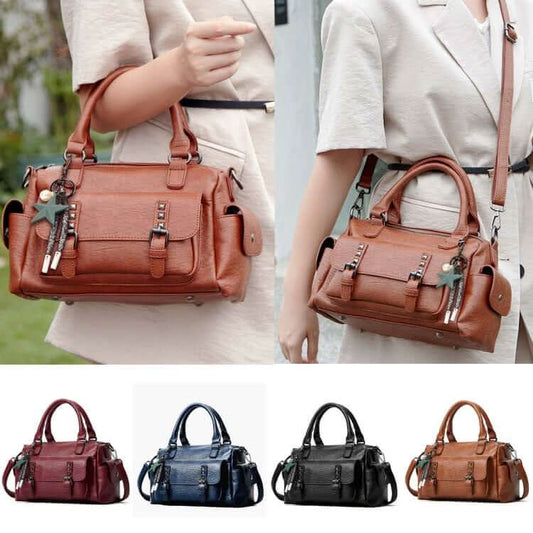 Pebbled Leather Multi-compartment Large Capacity Crossbody Handbag Bag Pleasures and Sins