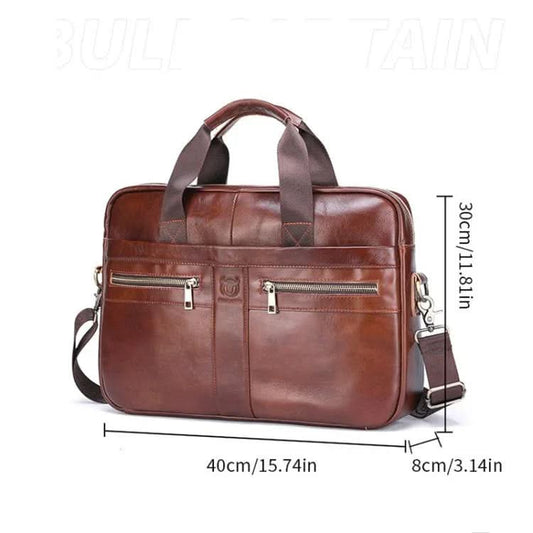 Large Capacity Retro Business Leather Hand-held Briefcase Bag Pleasures and Sins
