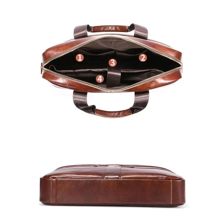Large Capacity Retro Business Leather Hand-held Briefcase Bag Pleasures and Sins