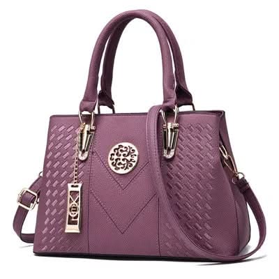Embroidered Womens Messenger Bag Handbag Bag Pleasures and Sins Purple