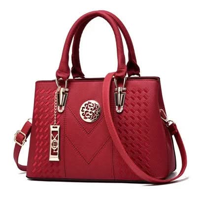 Embroidered Womens Messenger Bag Handbag Bag Pleasures and Sins Red