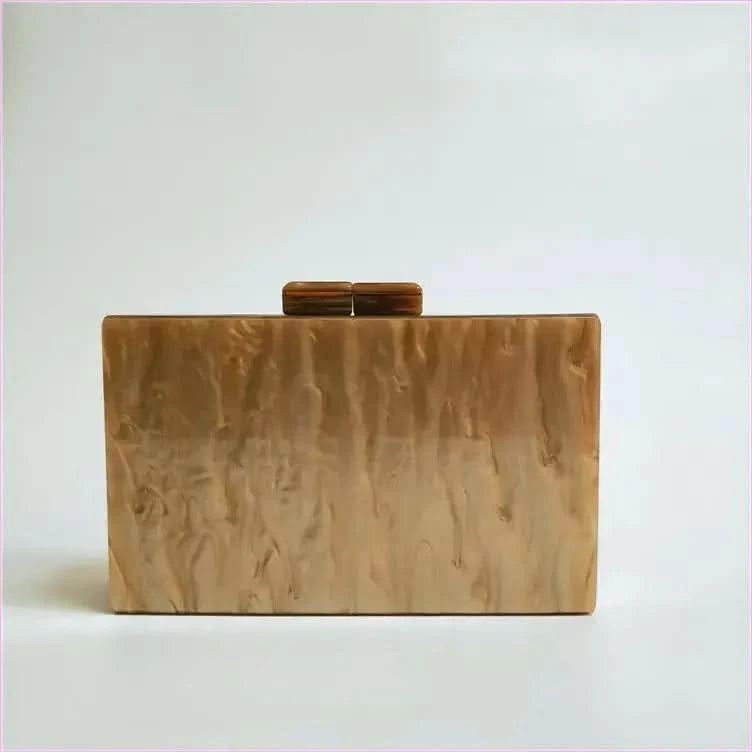 Art Deco Geometric Pattern Acrylic Clutch Purse in Black and Gold - Pleasures and Sins