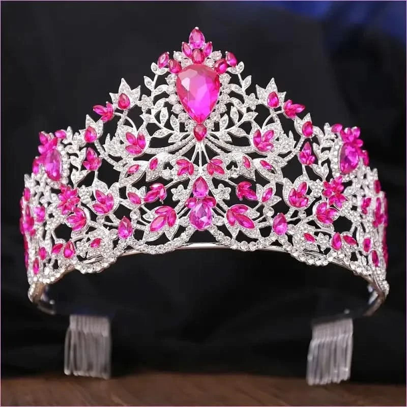Baroque Style Large Rhinestone Wedding Crown for a Glamorous Look - Pleasures and Sins
