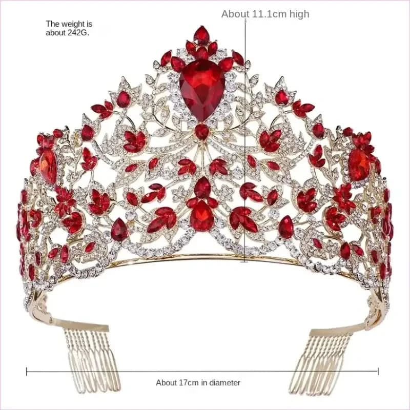 Baroque Style Large Rhinestone Wedding Crown for a Glamorous Look - Pleasures and Sins