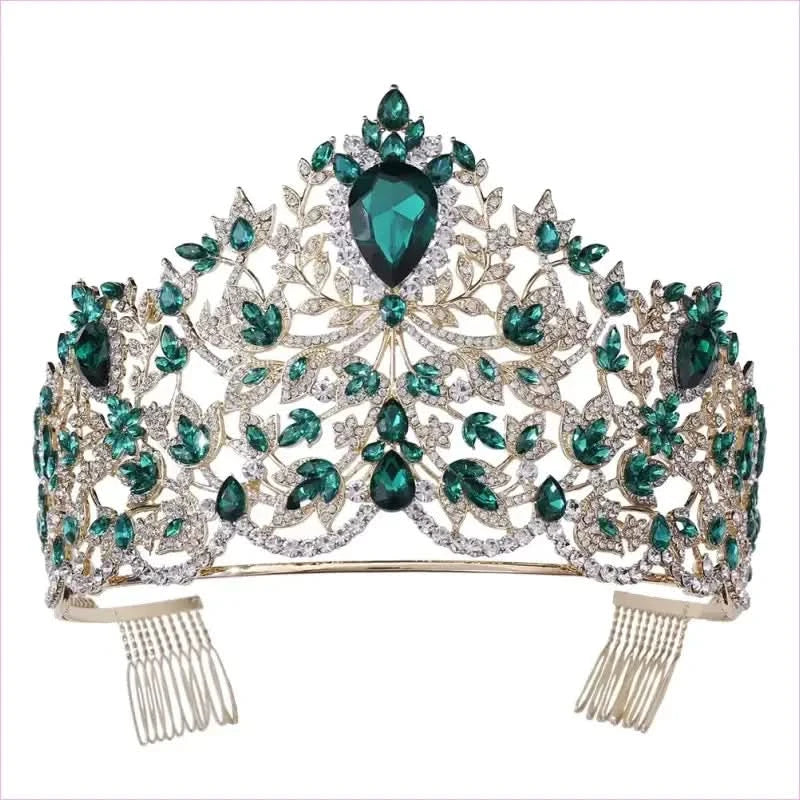 Baroque Style Large Rhinestone Wedding Crown for a Glamorous Look - Pleasures and Sins