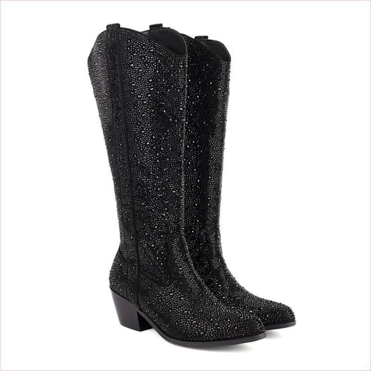 Beautiful Rhinestone Pointed Toe Western Boots for Chic Style - Pleasures and Sins
