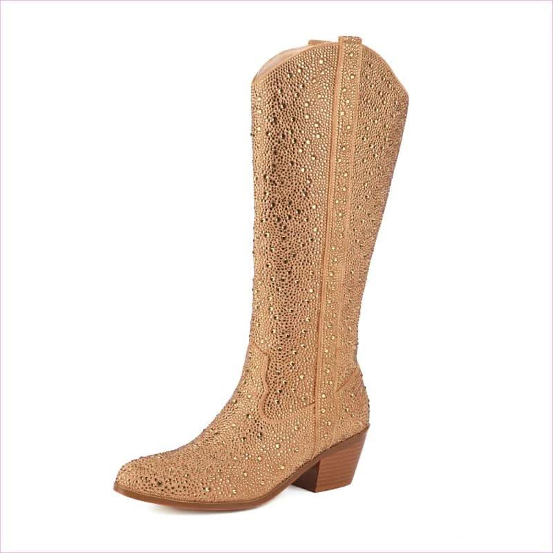 Beautiful Rhinestone Pointed Toe Western Boots for Chic Style - Pleasures and Sins
