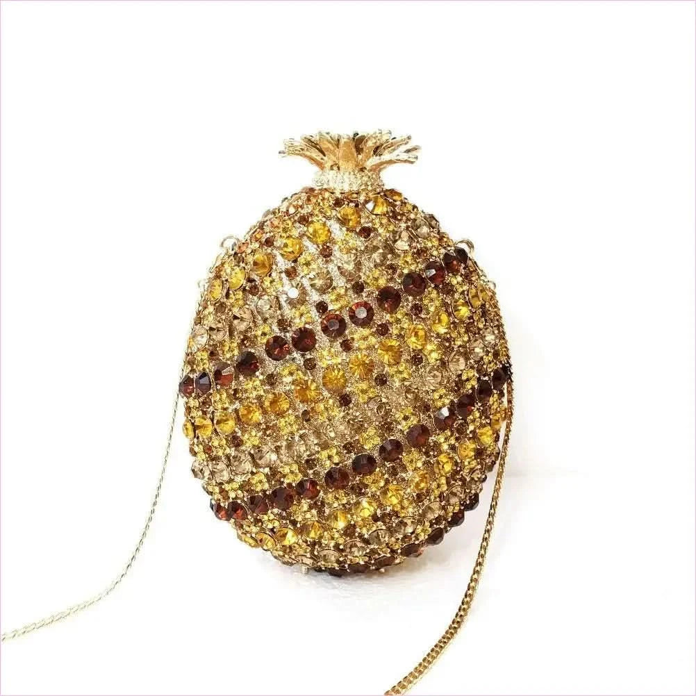 Bejeweled Pineapple Shaped Crystal Diamante Banquet Bag - Pleasures and Sins
