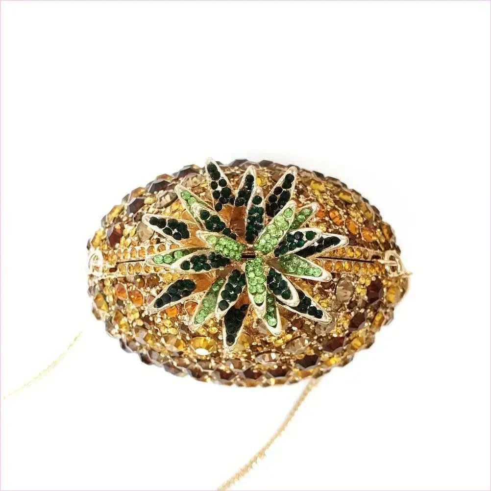 Bejeweled Pineapple Shaped Crystal Diamante Banquet Bag - Pleasures and Sins