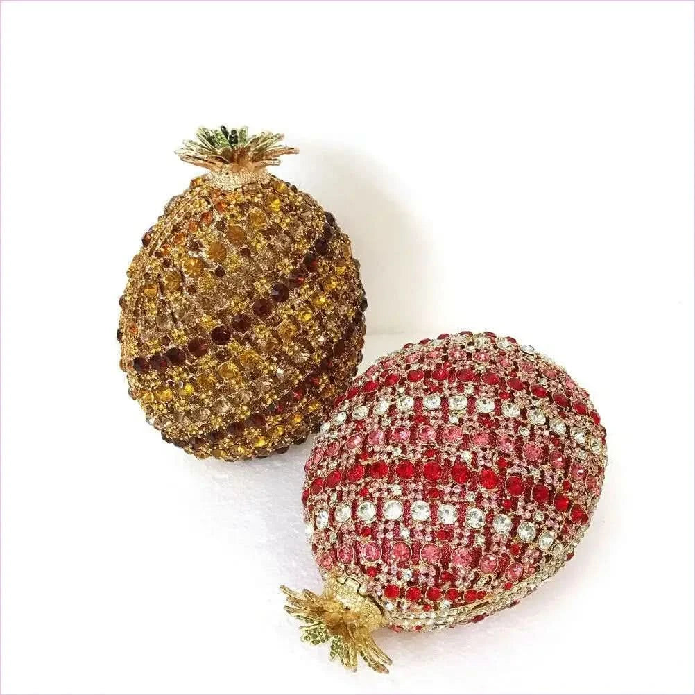 Bejeweled Pineapple Shaped Crystal Diamante Banquet Bag - Pleasures and Sins