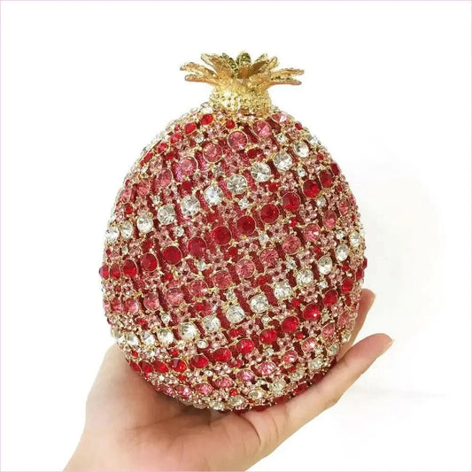 Bejeweled Pineapple Shaped Crystal Diamante Banquet Bag - Pleasures and Sins