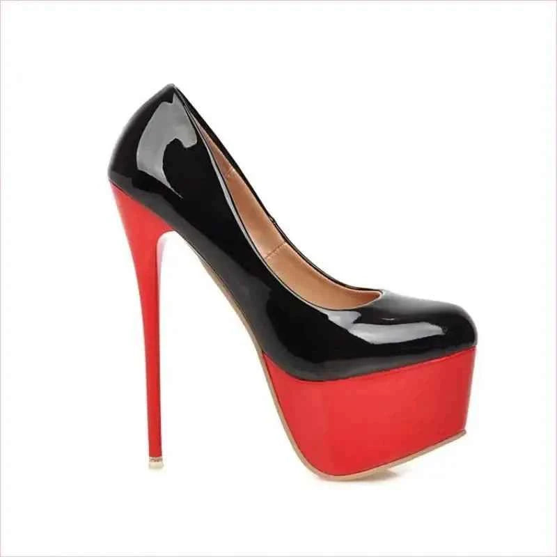 Black and Red High Heel Women Stiletto Platform Shoes - Pleasures and Sins