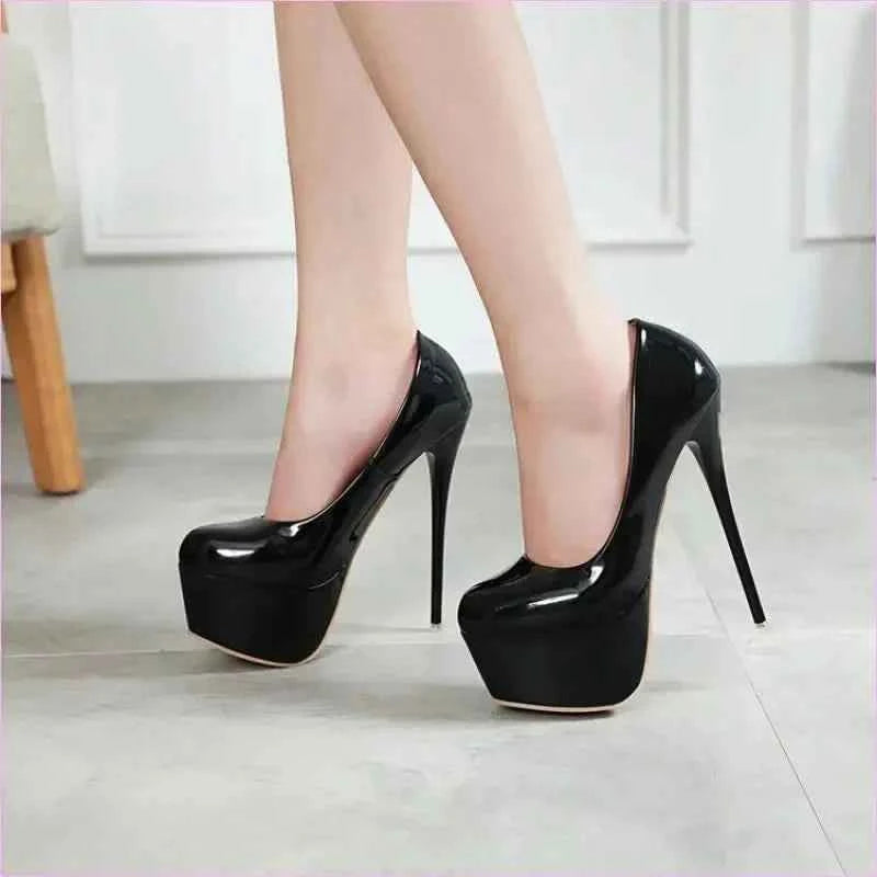 Black and Red High Heel Women Stiletto Platform Shoes - Pleasures and Sins