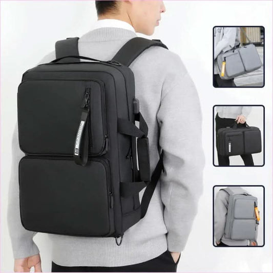 Black Multifunctional Backpack Large Capacity Business Laptop Bag - Pleasures and Sins