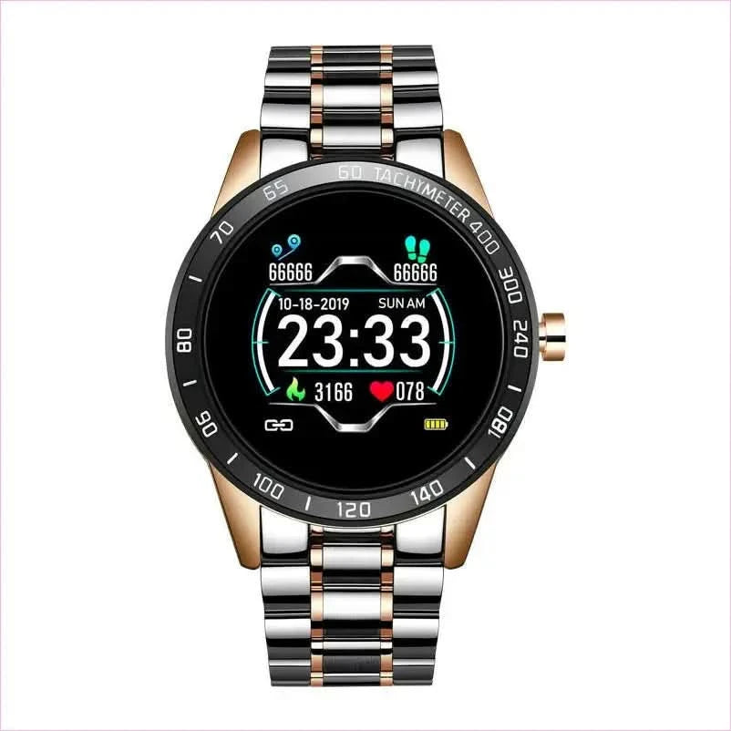 Blue and Gold Smart Watch for Heart Rate Steps and Blood Pressure Detection - Pleasures and Sins