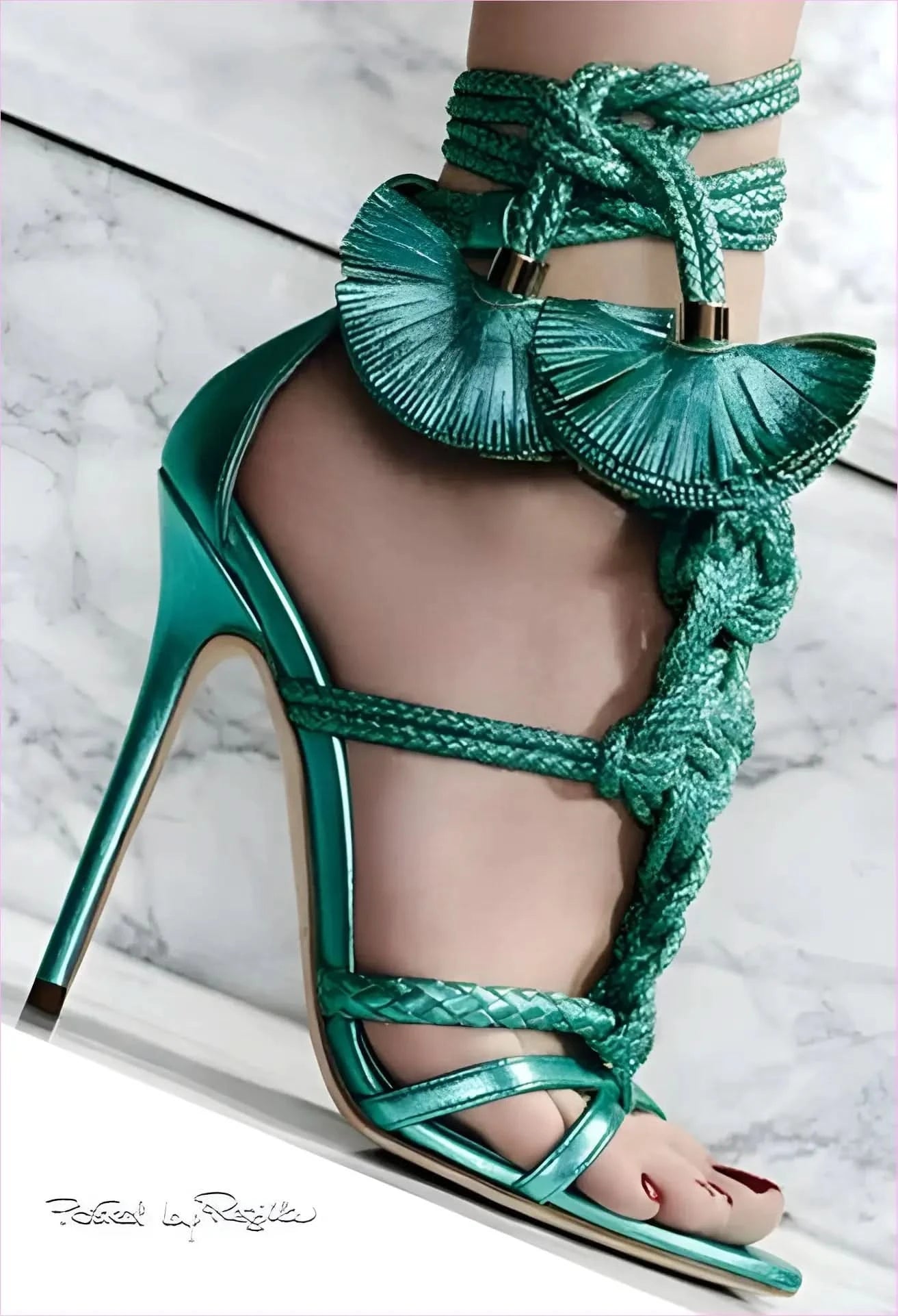 Braided Strap High Heel Gladiator Sandals for Stylish Comfort - Pleasures and Sins